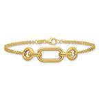 Leslie's 14K Polished Fancy Two-Strand Mixed Links Bracelet - Image 3