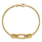 Leslie's 14K Polished Fancy Two-Strand Mixed Links Bracelet - Image 4
