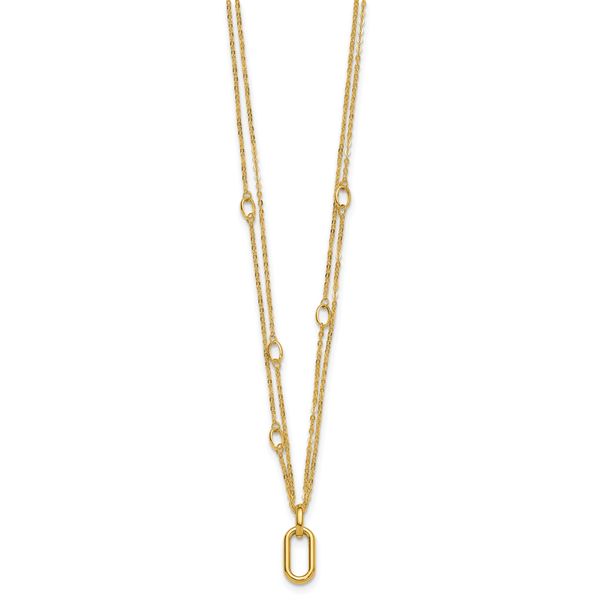 Leslie's 14K Polished Fancy Two-Strand Link Necklace - Image 2
