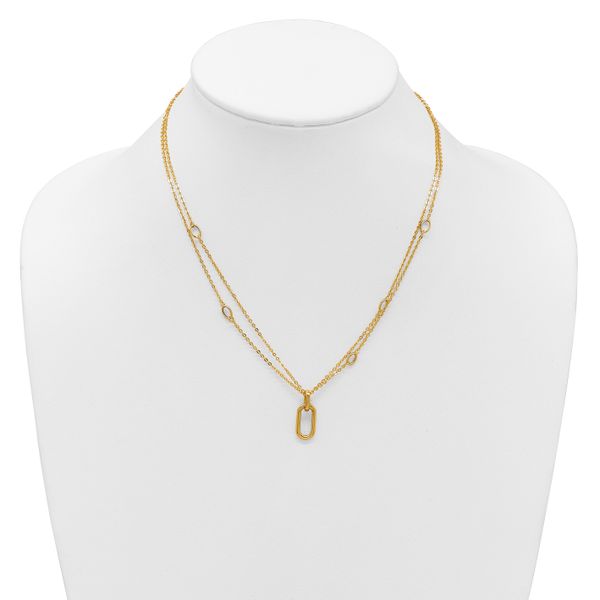 Leslie's 14K Polished Fancy Two-Strand Link Necklace - Image 3