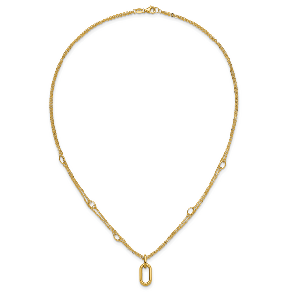 Leslie's 14K Polished Fancy Two-Strand Link Necklace - Image 4