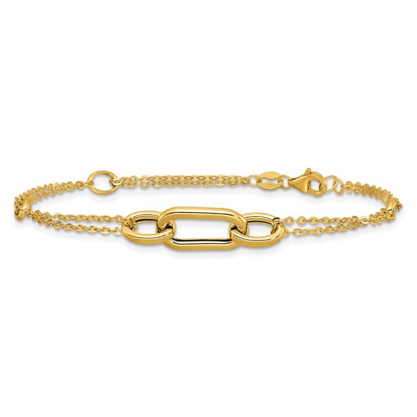 Leslie's 14K Polished Fancy Two-Strand Link Bracelet - Image 3