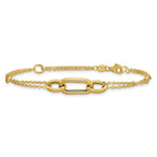 Leslie's 14K Polished Fancy Two-Strand Link Bracelet - Image 3