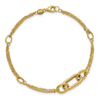 Leslie's 14K Polished Fancy Two-Strand Link Bracelet - Image 4