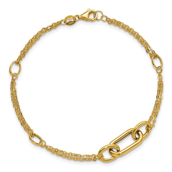 Leslie's 14K Polished Fancy Two-Strand Link Bracelet - Image 4