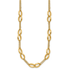 Leslie's 14K Polished and Brushed 2-Strand Navette Link Necklace - Image 2