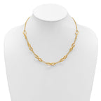 Leslie's 14K Polished and Brushed 2-Strand Navette Link Necklace - Image 3
