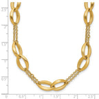 Leslie's 14K Polished and Brushed 2-Strand Navette Link Necklace - Image 5