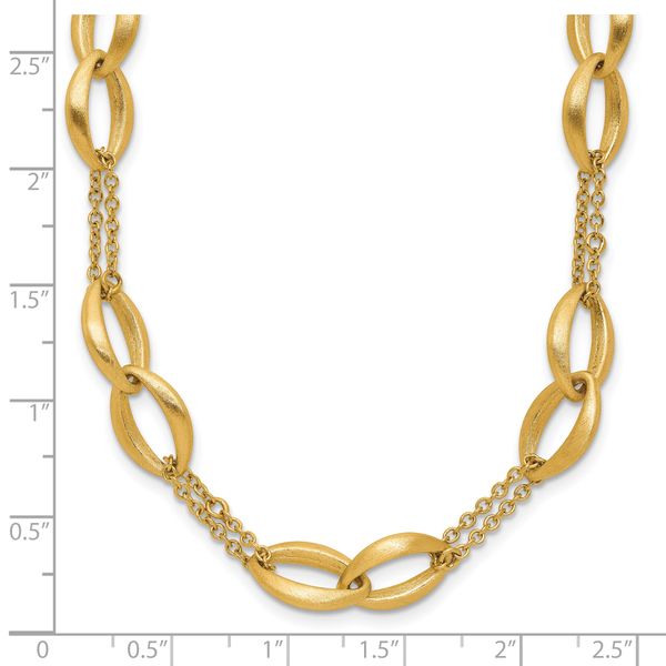 Leslie's 14K Polished and Brushed 2-Strand Navette Link Necklace - Image 5