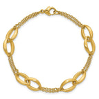 Leslie's 14K Polished and Brushed 2-Strand Navette Link Bracelet - Image 4
