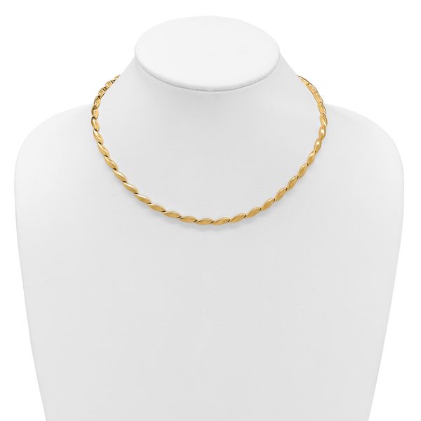 Leslie's 14K Polished and Satin 4.2mm Fancy Link Necklace - Image 2