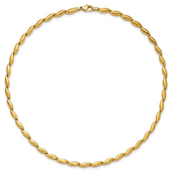 Leslie's 14K Polished and Satin 4.2mm Fancy Link Necklace - Image 3