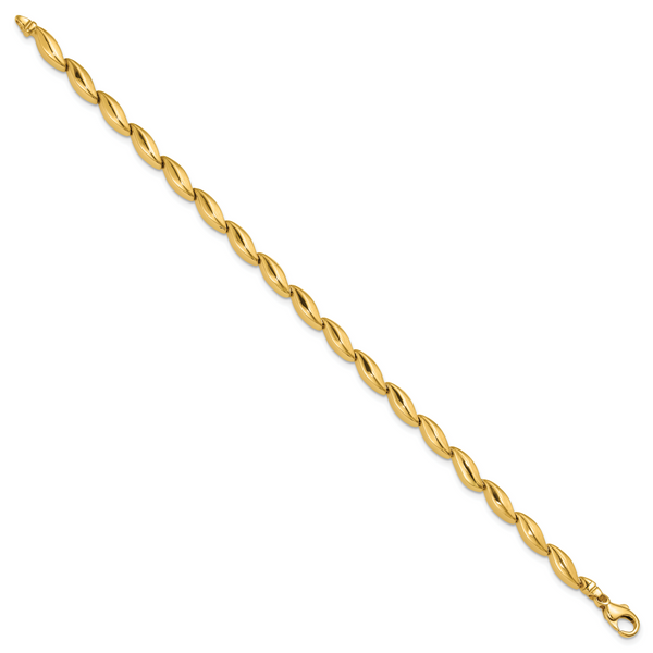 Leslie's 14K Polished and Satin 4.2mm Fancy Link Bracelet - Image 2