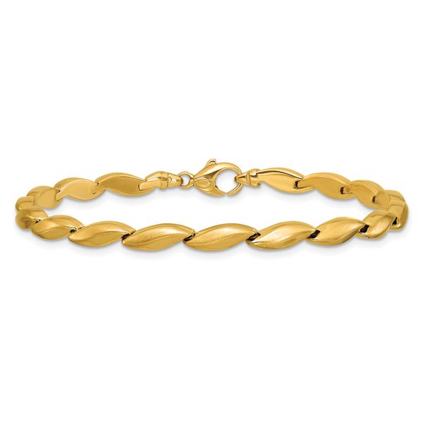 Leslie's 14K Polished and Satin 4.2mm Fancy Link Bracelet - Image 3