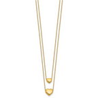 Leslie's 14K Polished Two-Strand Hearts with 1 Inch Ext. Necklace - Image 2