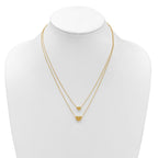 Leslie's 14K Polished Two-Strand Hearts with 1 Inch Ext. Necklace - Image 3