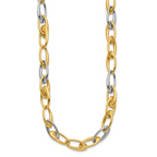 Leslie's 14K Two-tone Polished Tapered Oval Link Necklace - Image 2