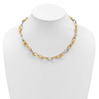 Leslie's 14K Two-tone Polished Tapered Oval Link Necklace - Image 3