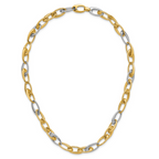 Leslie's 14K Two-tone Polished Tapered Oval Link Necklace - Image 4