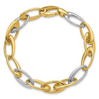 Leslie's 14K Two-tone Polished Tapered Oval Link Bracelet - Image 4