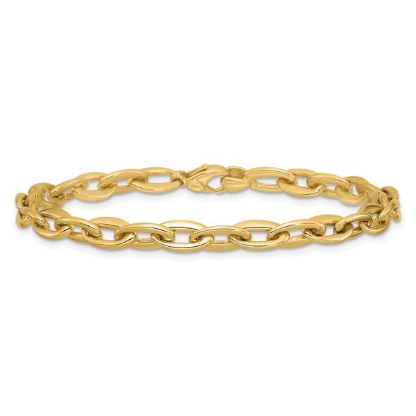 Leslie's 14K Polished Fancy 5.5mm Oval Link Bracelet - Image 3