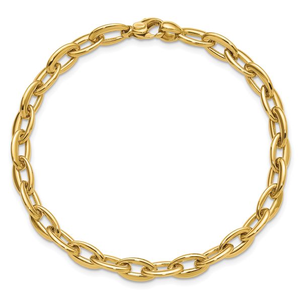Leslie's 14K Polished Fancy 5.5mm Oval Link Bracelet - Image 4