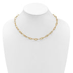 Leslie's 14K Polished Fancy Oval and Navette Link Necklace - Image 3