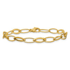 Leslie's 14K Polished Fancy Oval and Navette Link Bracelet - Image 3