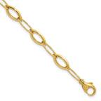 Leslie's 14K Polished Fancy Oval and Navette Link Bracelet