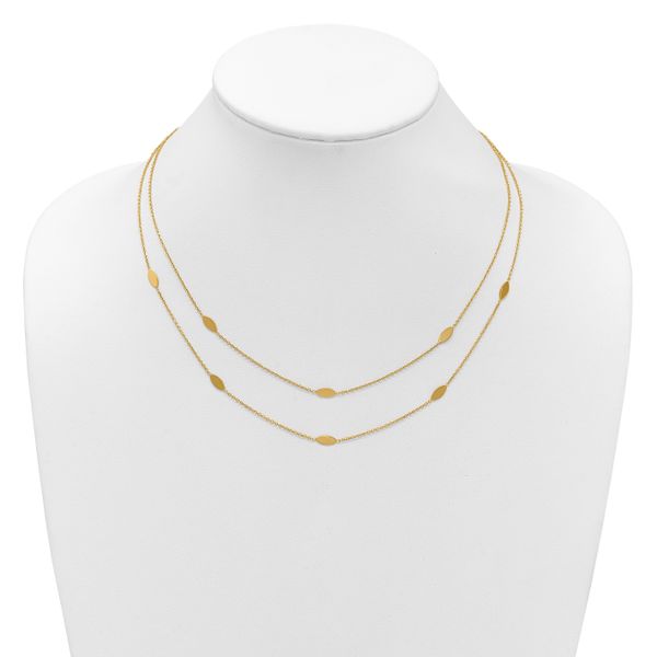 Leslie's 14K Polished Fancy 2-Strand Navette w/ 2in Ext. Necklace - Image 3