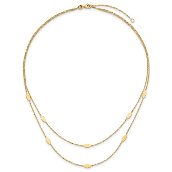 Leslie's 14K Polished Fancy 2-Strand Navette w/ 2in Ext. Necklace - Image 4