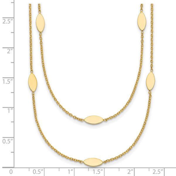 Leslie's 14K Polished Fancy 2-Strand Navette w/ 2in Ext. Necklace - Image 5
