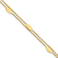 Leslie's 14K Polished Fancy 2-Strand Navette w/ .5in Ext. Bracelet