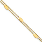Leslie's 14K Polished Fancy 2-Strand Navette w/ .5in Ext. Bracelet
