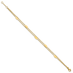 Leslie's 14K Polished Fancy 2-Strand Navette w/ .5in Ext. Bracelet - Image 2