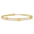 Leslie's 14K Polished Fancy 2-Strand Navette w/ .5in Ext. Bracelet - Image 3