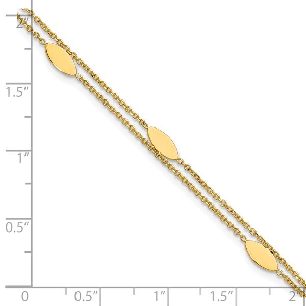 Leslie's 14K Polished Fancy 2-Strand Navette w/ .5in Ext. Bracelet - Image 5