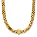 Leslie's 14K Polished and Brushed Bead Popcorn Mesh Necklace
