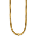 Leslie's 14K Polished and Brushed Bead Popcorn Mesh Necklace - Image 2