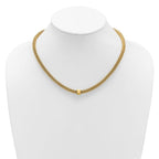 Leslie's 14K Polished and Brushed Bead Popcorn Mesh Necklace - Image 3