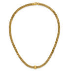 Leslie's 14K Polished and Brushed Bead Popcorn Mesh Necklace - Image 4