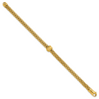 Leslie's 14K Polished and Brushed Bead Popcorn Mesh Bracelet - Image 2