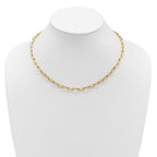 Leslie's 14K Polished Fancy Wavy Elongated Oval Link Necklace - Image 3