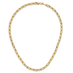 Leslie's 14K Polished Fancy Wavy Elongated Oval Link Necklace - Image 4