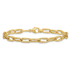 Leslie's 14K Polished Fancy Wavy Elongated Oval Link Bracelet - Image 3