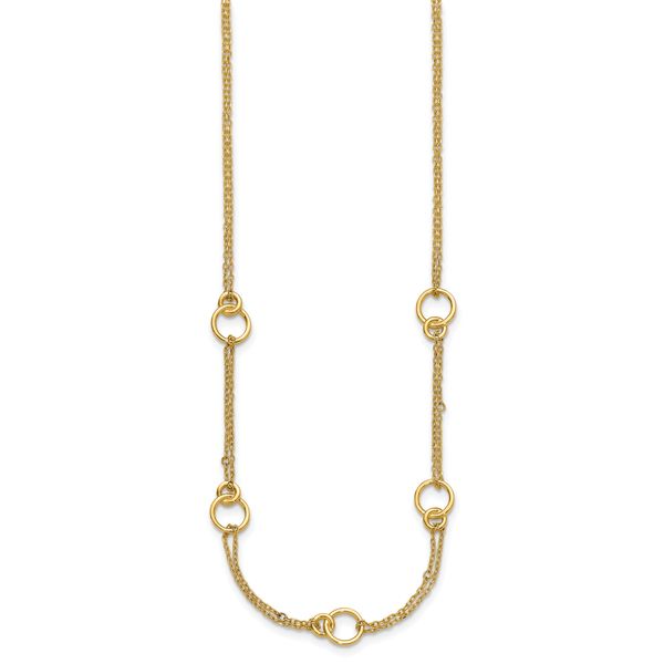 Leslie's 14K Polished 2-Strand Double Circle w/ 2in Ext. Necklace - Image 2