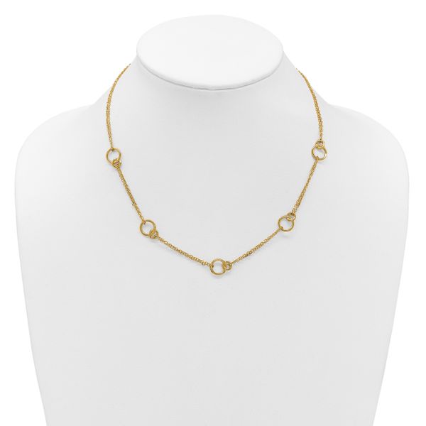 Leslie's 14K Polished 2-Strand Double Circle w/ 2in Ext. Necklace - Image 3
