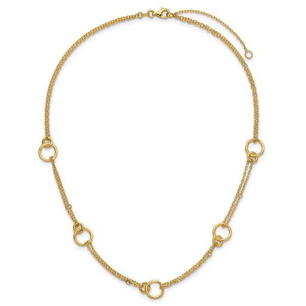 Leslie's 14K Polished 2-Strand Double Circle w/ 2in Ext. Necklace - Image 4