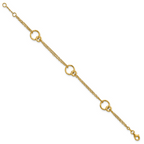Leslie's 14K Polished 2-Strand Double Circle w/ .5in Ext. Bracelet - Image 2