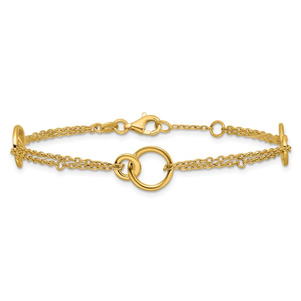 Leslie's 14K Polished 2-Strand Double Circle w/ .5in Ext. Bracelet - Image 3